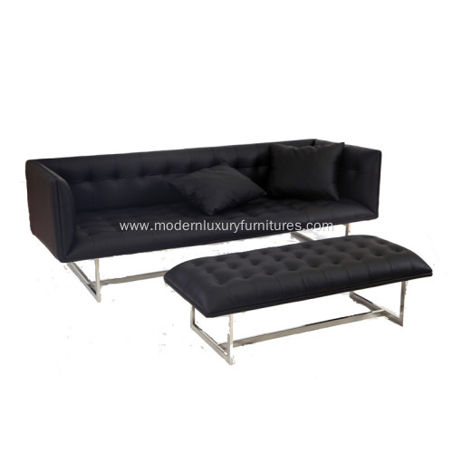 Modern Edward 3 Seat Leather Sofa